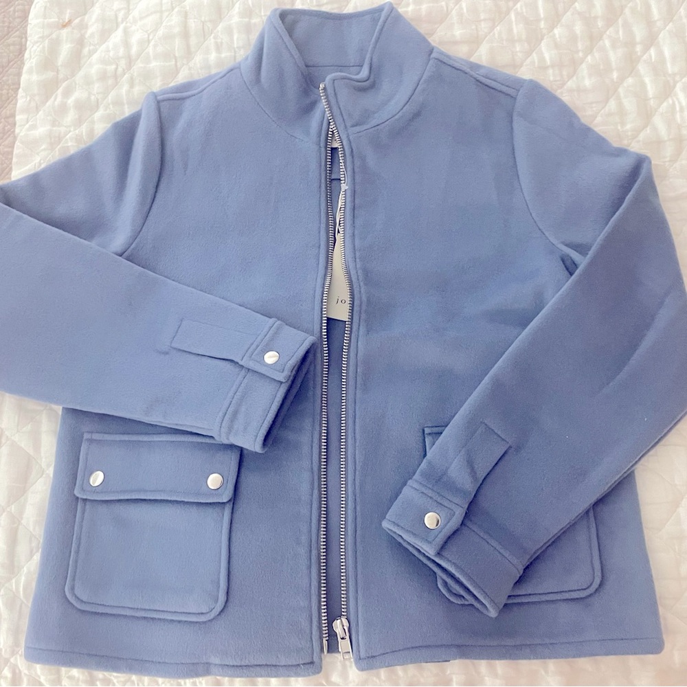 Never Worn Joie Lt Blue Felt/flannel Short Jacket - Size L
